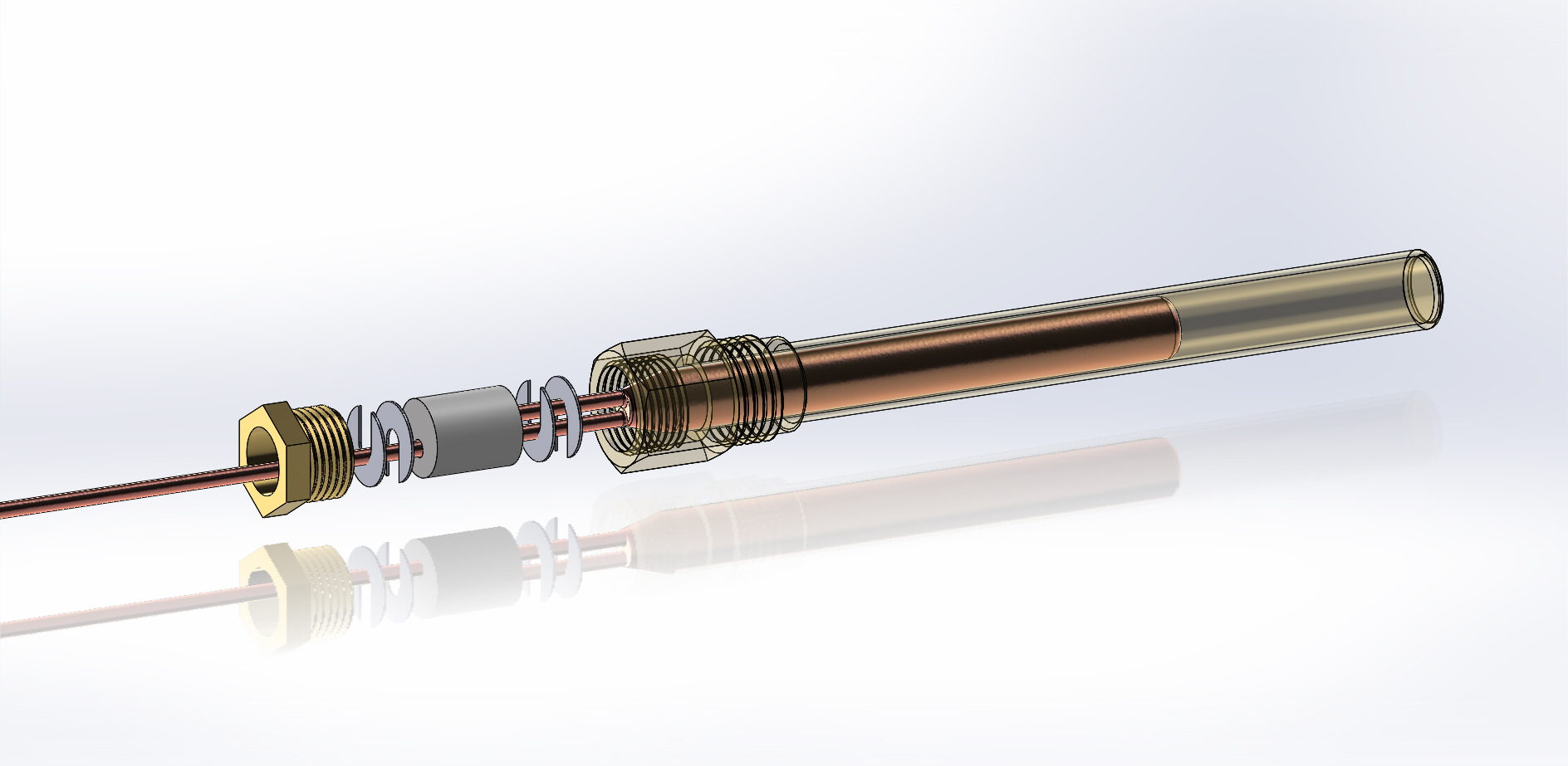 Ридан 017-437066R — Гильза для реле температуры с сальниками, латунь, 135 мм, наружная резьба G 1/2