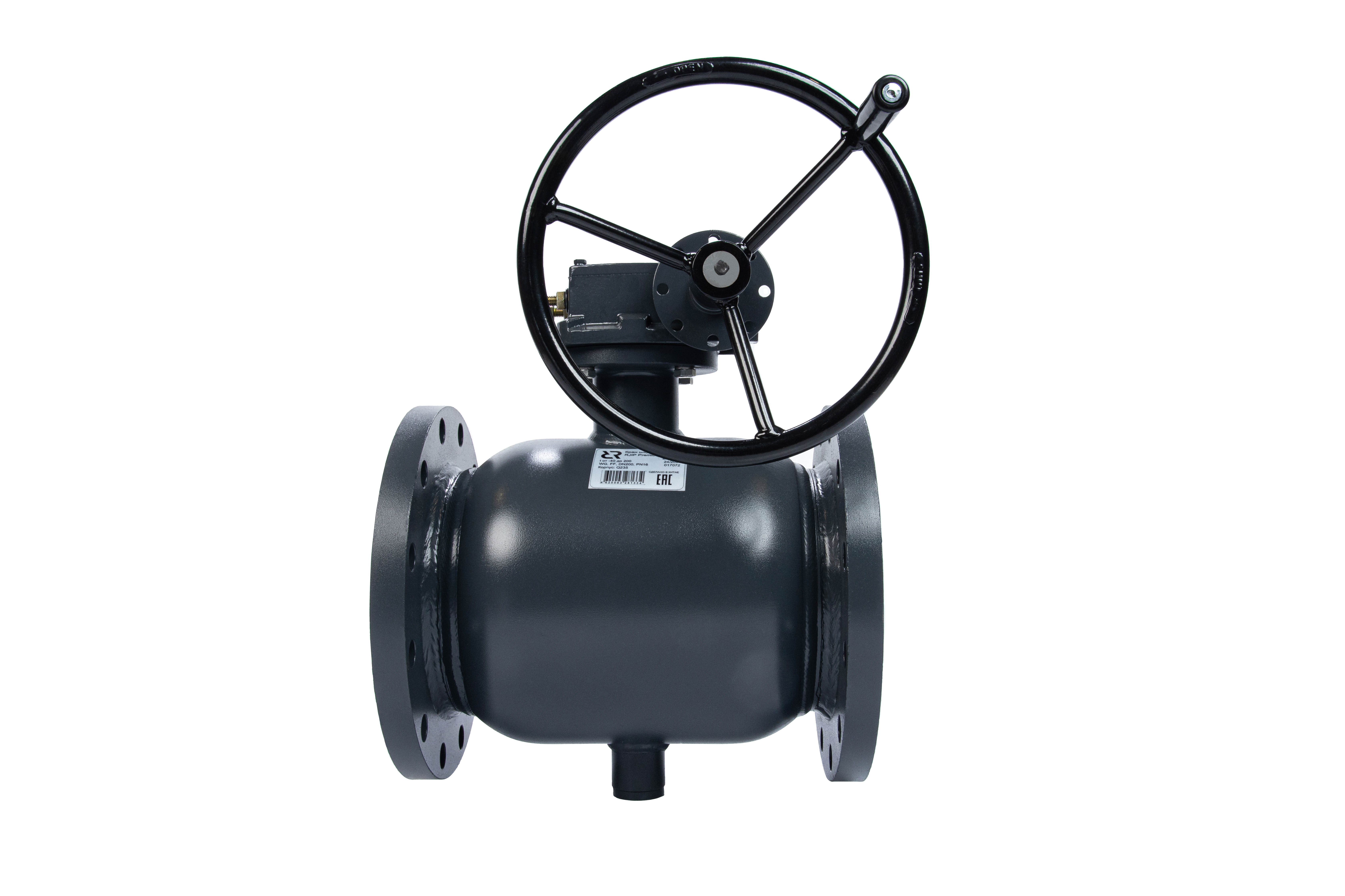 Ридан RJIP Premium 065N0261GR — Кран шаровой FF DN250 PN16 WG (фланцевый, с редуктором, стандартный проход)