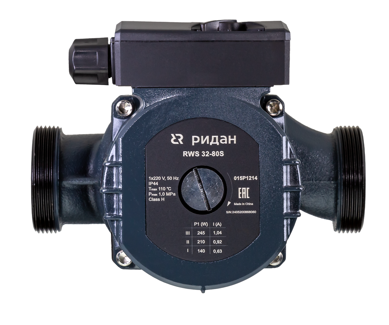 Ридан 015P1214 — Насос RWS 32-80S, DN 32, PN 10, длина 180 мм, присоединение — резьба