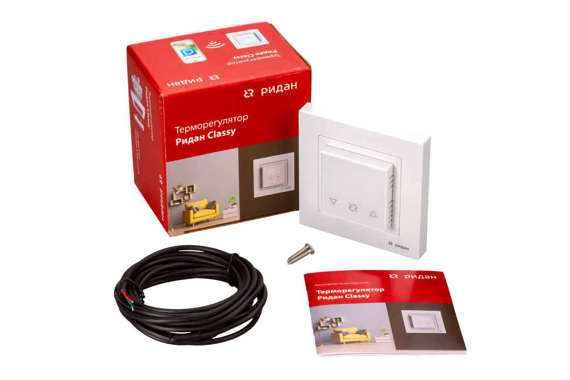21RT0104R — Ридан Classy терморегулятор с Wi-Fi, белый
