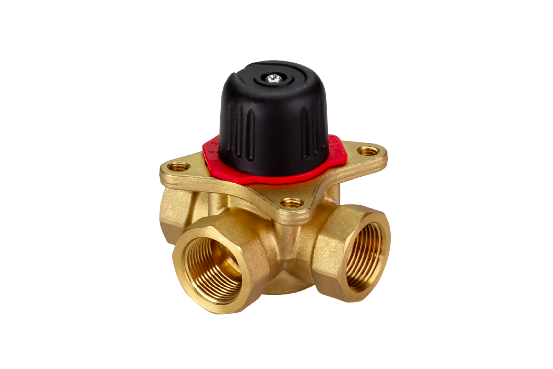 Ридан 065Z0401R — Клапан регулирующий поворотный HRB-3R, PN10, DN15, Kvs 1, Tmax 110 °C, Rp1/2, корпус CW617N, трехходовой