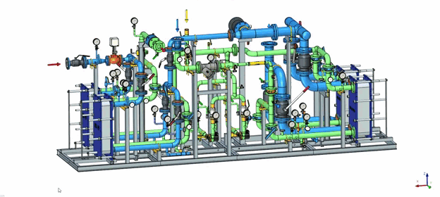 Блочный тепловой пункт для управления системой отопления (вентиляции)